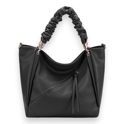 Sac à main noir David Jones synthétique anse frou frou