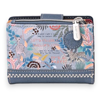 Portefeuille porte monnaie Sweet & Candy forêt tropicale Bleue