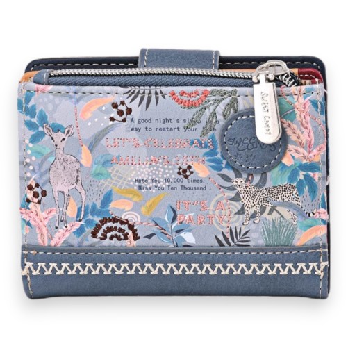 Portefeuille porte monnaie Sweet & Candy forêt tropicale Bleue