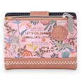 Portefeuille porte monnaie Sweet & Candy forêt tropicale noir et rose