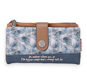 Portefeuille Sweet & Candy jardin papillons bleu