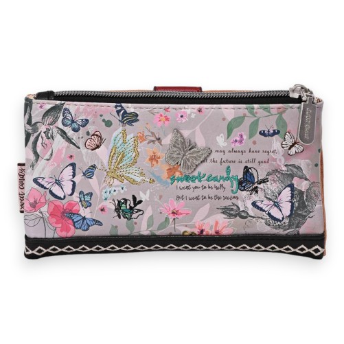 Portefeuille Sweet & Candy jardin papillons noir