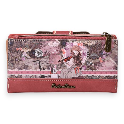 Portefeuille Sweet & Candy petite fille au violon rose et rouge