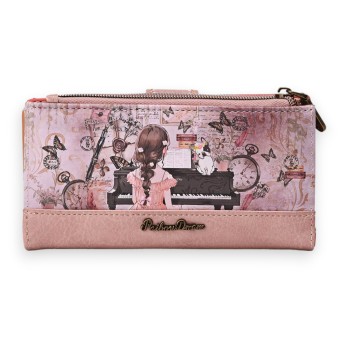 Portefeuille Sweet & Candy rose petite fille au piano