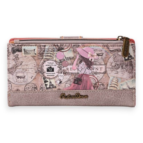 Portefeuille Sweet & Candy vieux rose petite fille en voyage