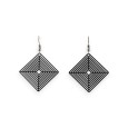 Boucle D'oreille noir Losange Effet Dentelle Métal