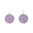 Boucles D'oreilles Rondes parme Mat Effet Dentelle