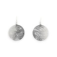 Boucle D'oreille Ronde argentée Légère Dentelle Métal