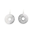 Boucle d'oreille ronde motif dentelle métal argenté