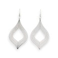 Boucle d'oreille argenté brillante goutte d'eau