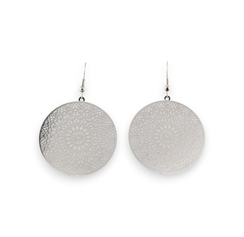 Boucles d'oreilles Mandala argenté