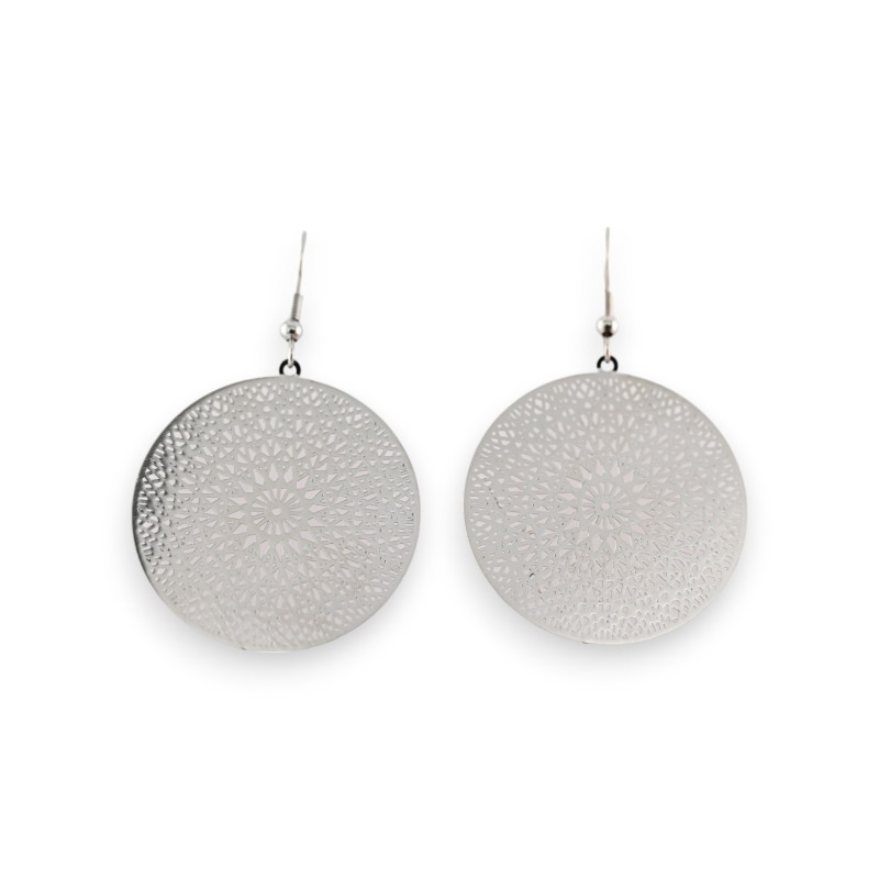 Boucles d'oreilles Mandala argenté