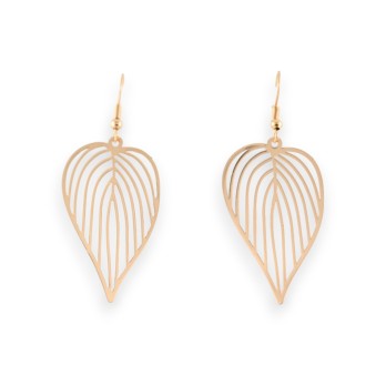Boucles d'oreilles feuilles dorées