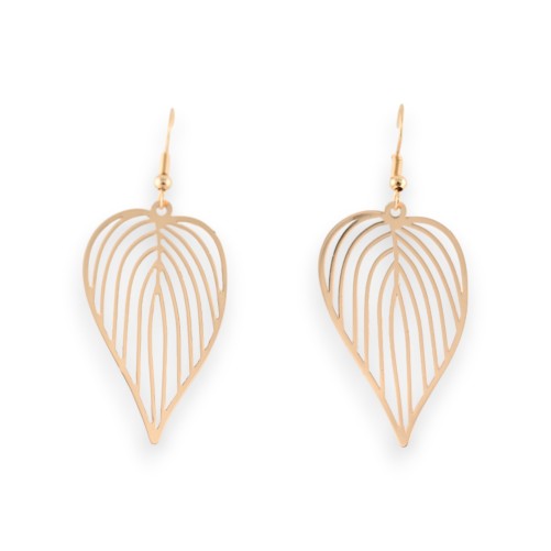 Boucles d'oreilles feuilles dorées