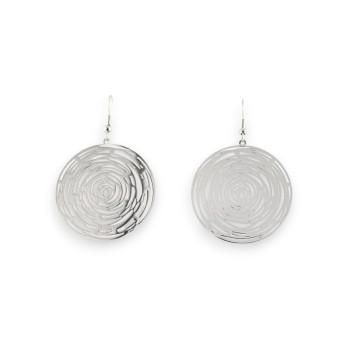 Boucles d'oreilles spirale argentée