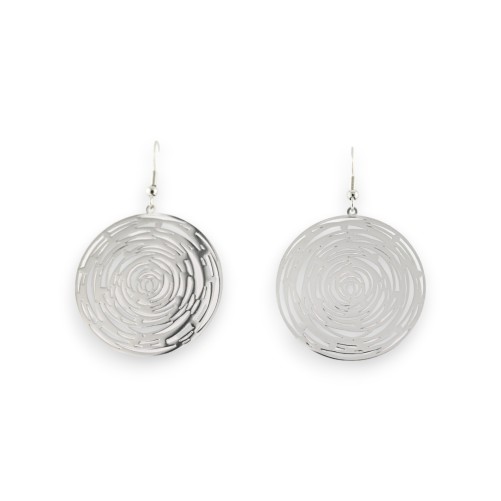 Boucles d'oreilles spirale argentée