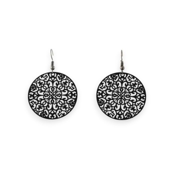 Boucles d'oreilles arabesques noires