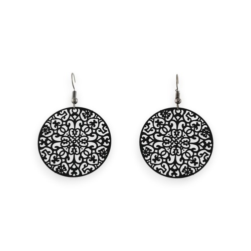 Boucles d'oreilles arabesques noires