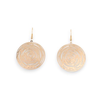 Boucles d'Oreilles Pendantes en Spirale Dorée