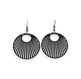Boucles d'oreilles en métal noir design rayonnant