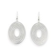 Boucle d'oreille fine ovale en métal effet dentelle