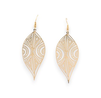 Boucles d'oreilles en métal doré motif ethnique