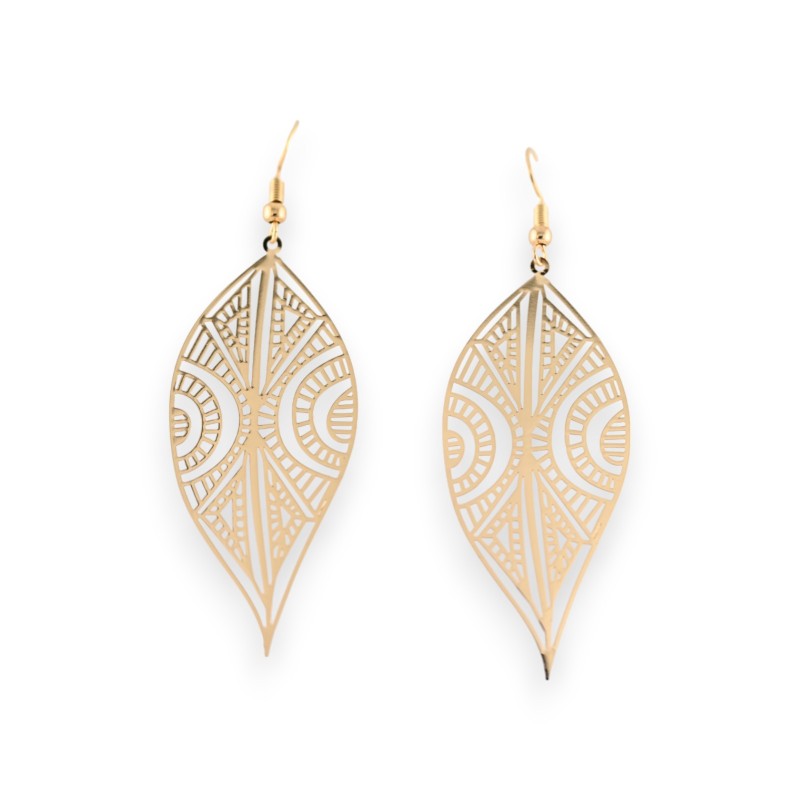 Boucles d'oreilles en métal doré motif ethnique