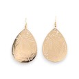 Boucles d'oreilles en métal doré motif feuille de cannabis