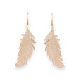 Boucles d'oreilles en métal doré motif plume