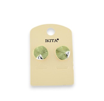 Boucles d'oreilles en métal vert Ikita