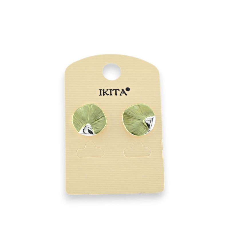 Boucles d'oreilles en métal vert Ikita
