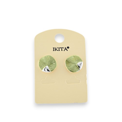 Boucles d'oreilles en métal vert Ikita