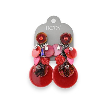 Boucles d'oreilles clip en métal rouge de chez Ikita