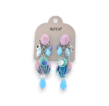 Boucles d'oreilles clip en métal multicolores de chez Ikita