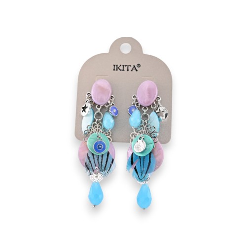 Boucles d'oreilles clip en métal multicolores de chez Ikita