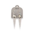 Boucles d'oreilles métal argenté chaine blanches de chez Ikita