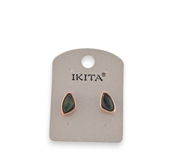 Boucles d'oreilles métal doré nacre marque Ikita
