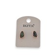 Boucles d'oreilles métal doré nacre marque Ikita