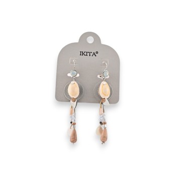 Boucles d'oreilles métal argenté coquillage marque Ikita