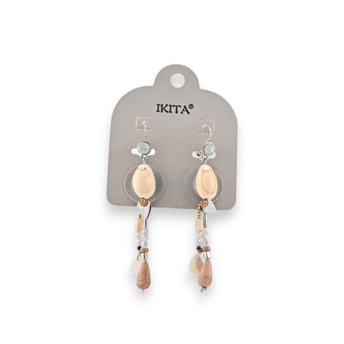 Boucles d'oreilles métal argenté coquillage marque Ikita
