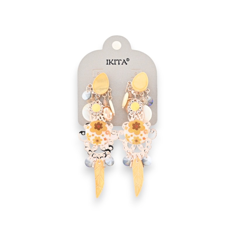 Boucles d'oreilles à clip esprit bohème chic métal doré marque Ikita