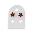 Boucles d'oreilles métal doré vieilli fleur bordeau marque Ikita