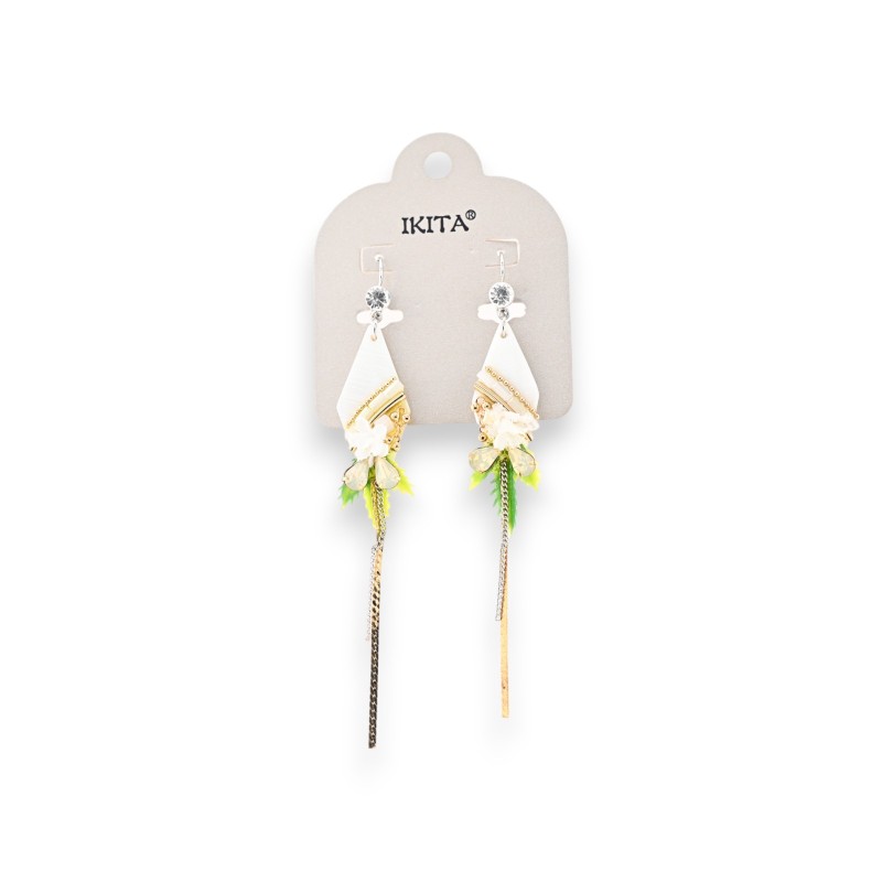 Boucles d'oreilles pendantes design chic métal argenté et doré marque Ikita