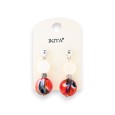 Boucles d'oreilles métal argenté pierre unique marque Ikita