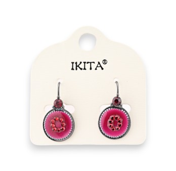 Boucles d'Oreilles Médaillon grena marque Ikita