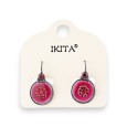 Boucles d'Oreilles Médaillon grena marque Ikita