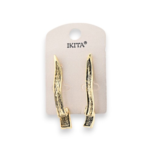 Boucles d'oreilles Ikita design original doré vieilli