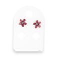 Boucles d'oreilles fleurs grena en métal argenté vieilli