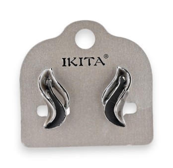 Boucles d'oreilles Ikita spirale argentée
