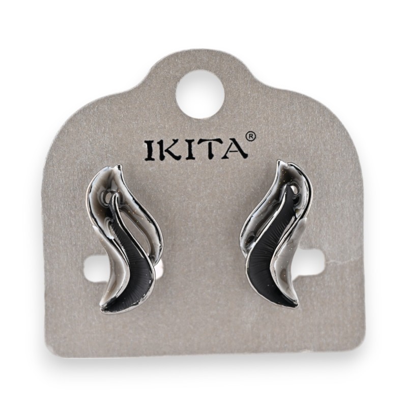 Boucles d'oreilles Ikita spirale argentée